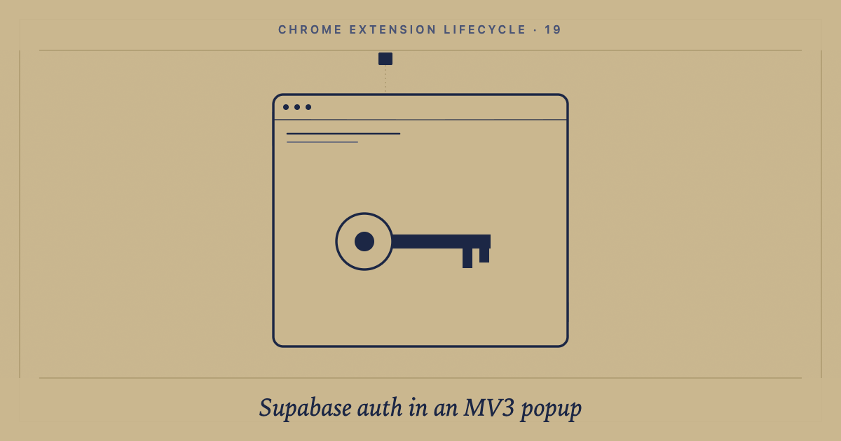 How to build a Chrome extension popup with Supabase Auth (step by step): cover image