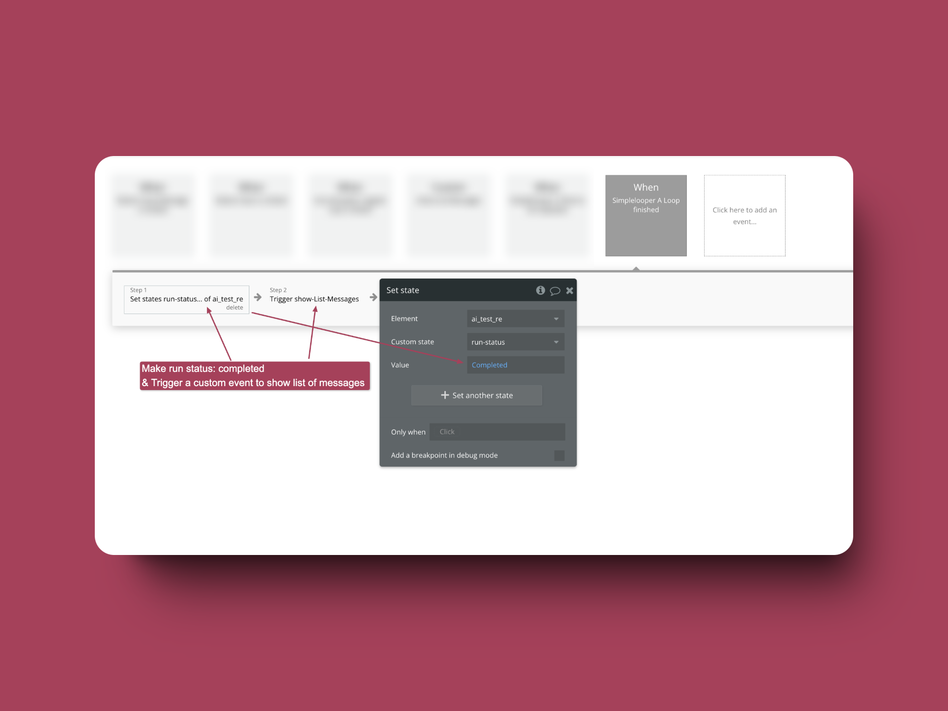 Workflow in bubble.io when simple looper is finished