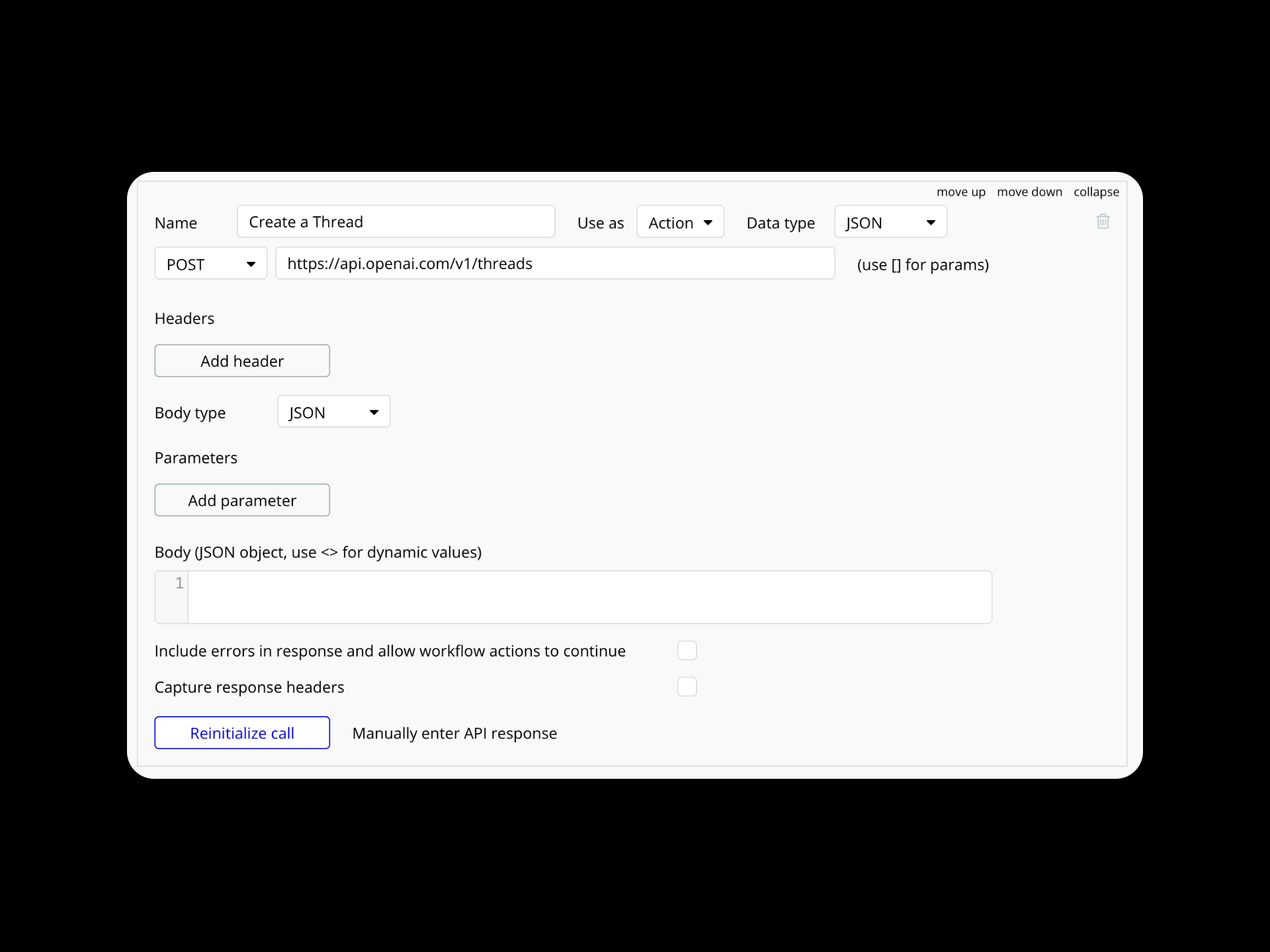 Open AI - Create Thread API Setup in bubble.io