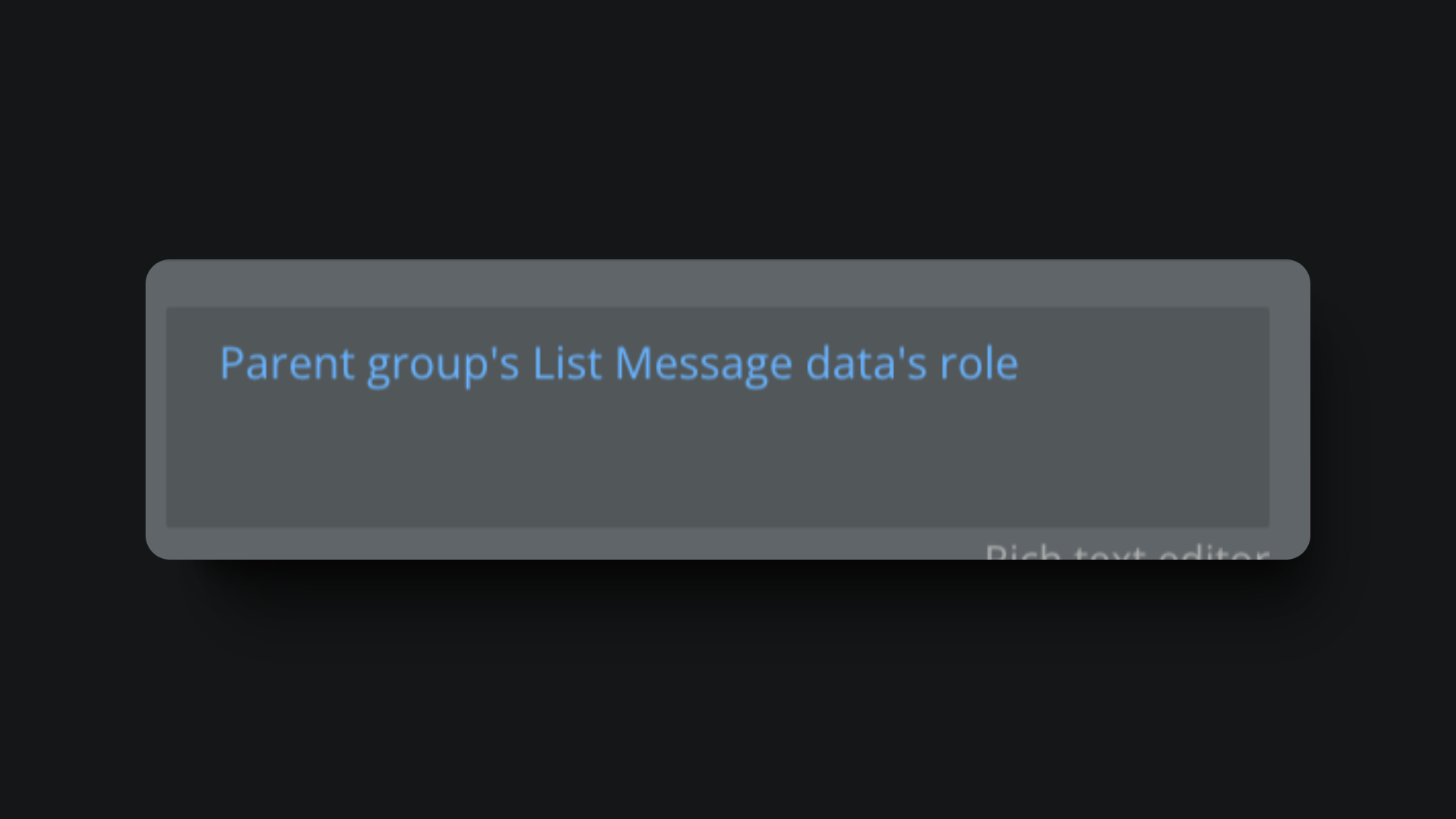 Bubble.io rich-text expression reading 'Parent group's List Message data's role', the value used in conditionals to tell user messages from assistant messages