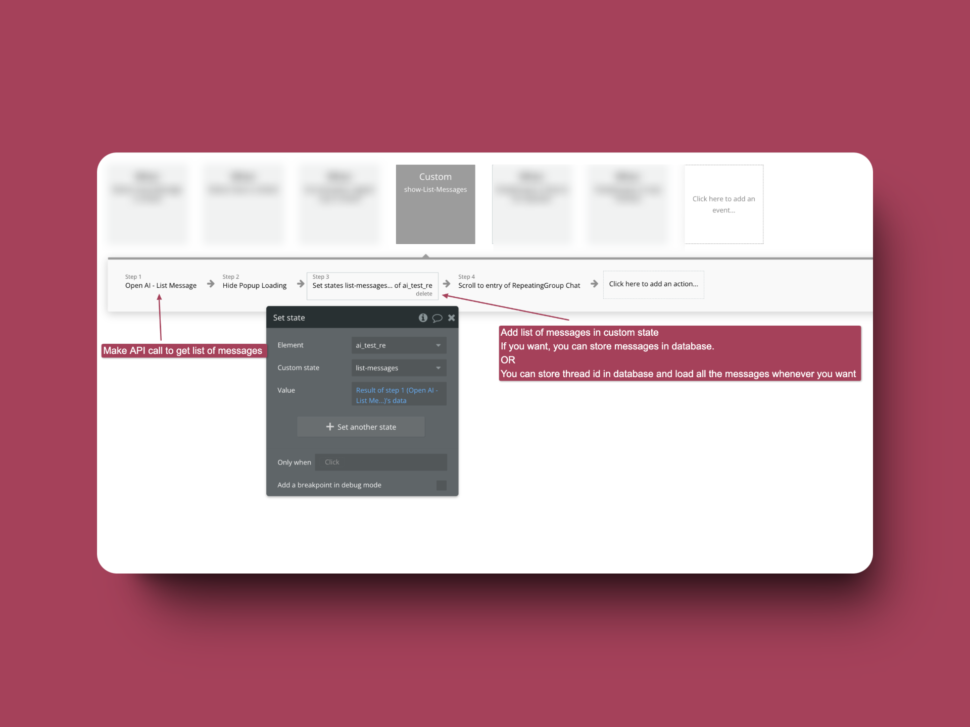 Message retrieval from Open AI via API in bubble.io