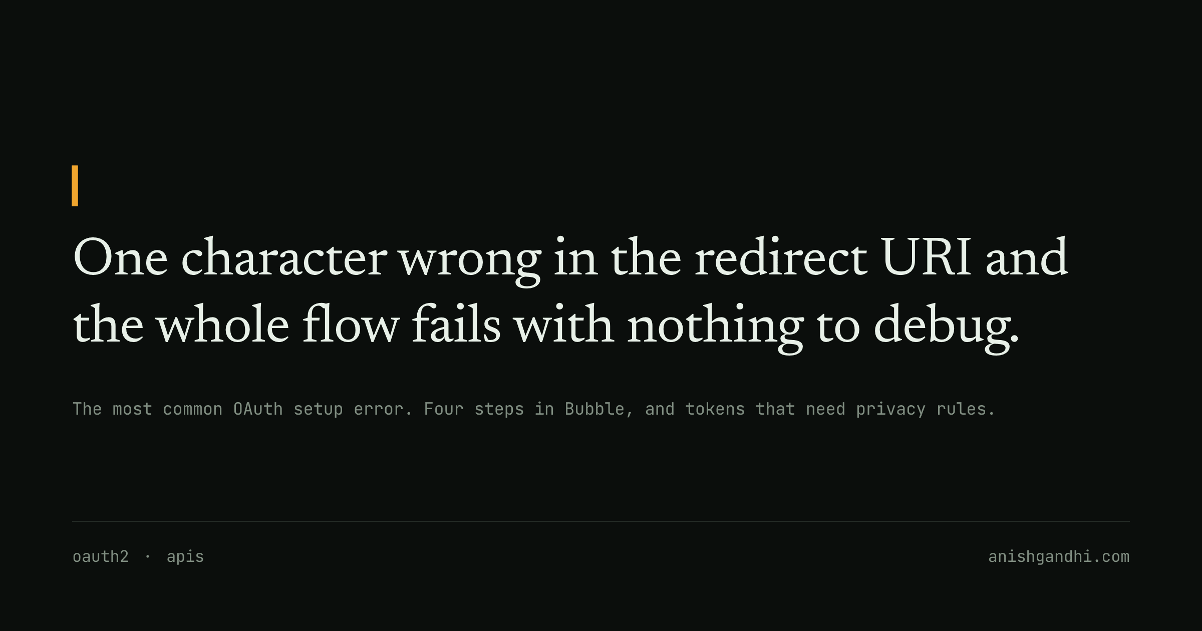 One character wrong in the redirect URI and the whole flow fails with nothing to debug.