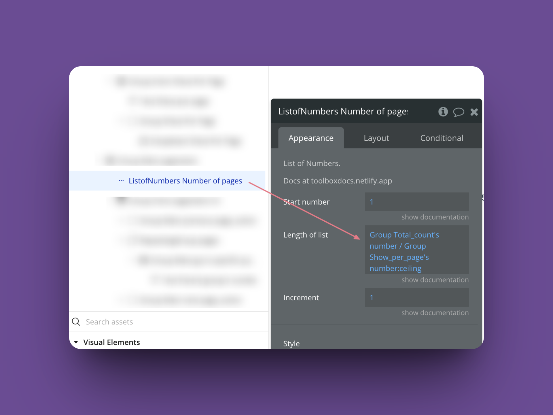 Bubble.io pagination - Generate dynamic data of number of pages