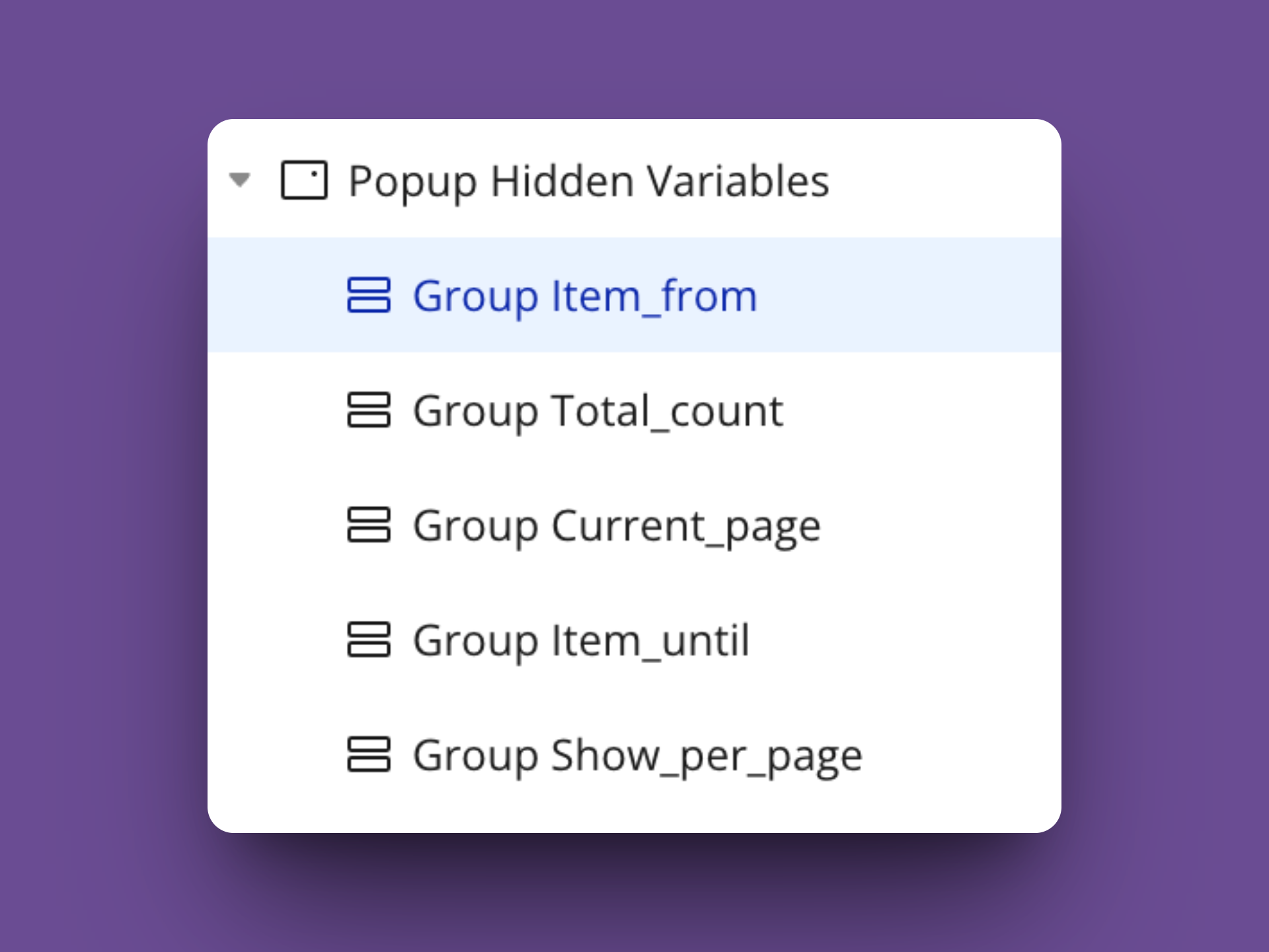 Setup variables for Pagination in bubble.io repeating group