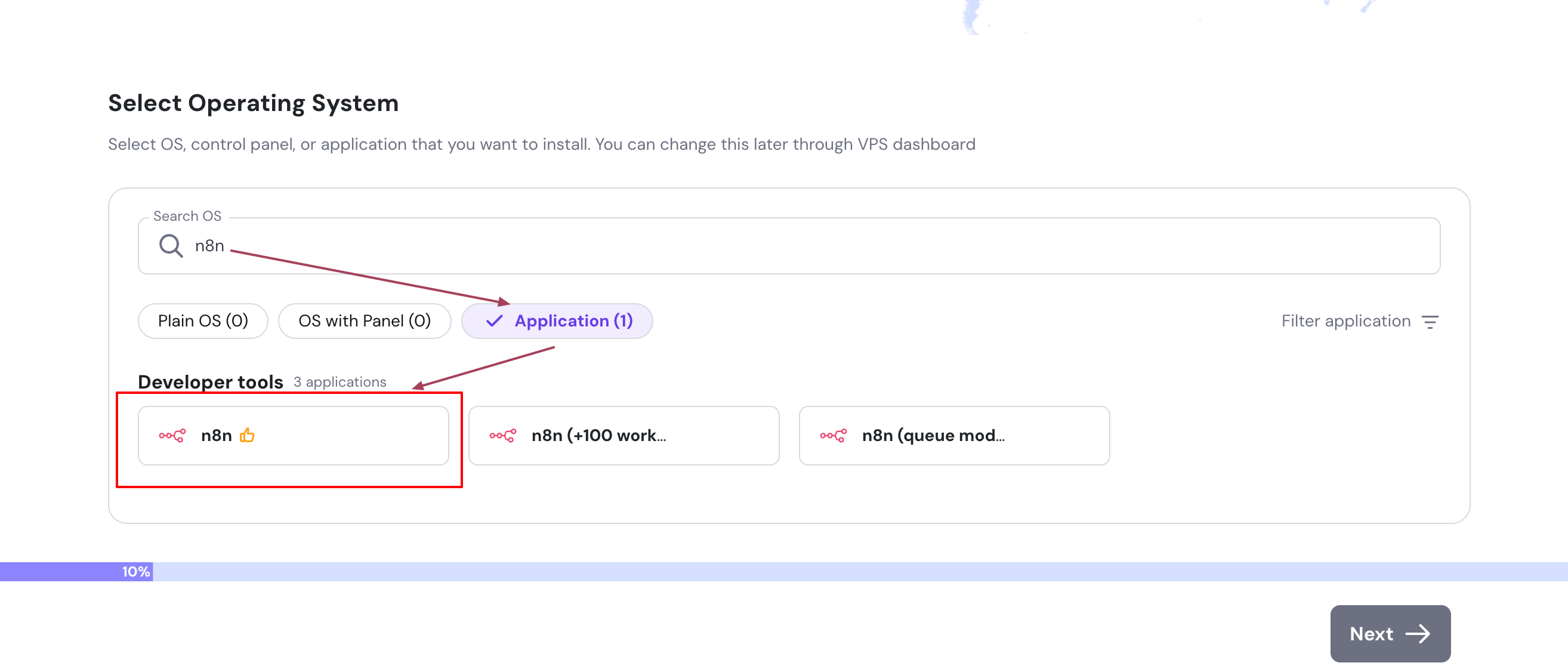 Search n8n in hostinger