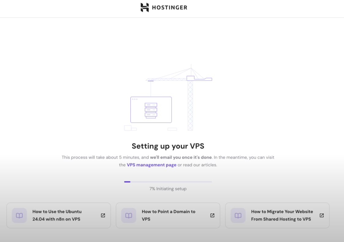 n8n auto hosting via hostinger