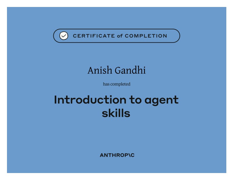 Introduction to Agent Skills certificate